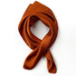 52 cm burnt orange Mulberry silk satin square scarf folded in a loop