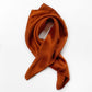 52 cm burnt orange Mulberry silk satin square scarf folded in a loop