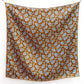 caramel orange brown mulberry silk square bandana scarf  with paisley  pattern on a white background