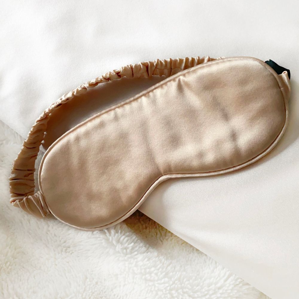 Cloud Soft 19 Momme Mulberry Silk Sleeping Eye Mask - Champagne Gold