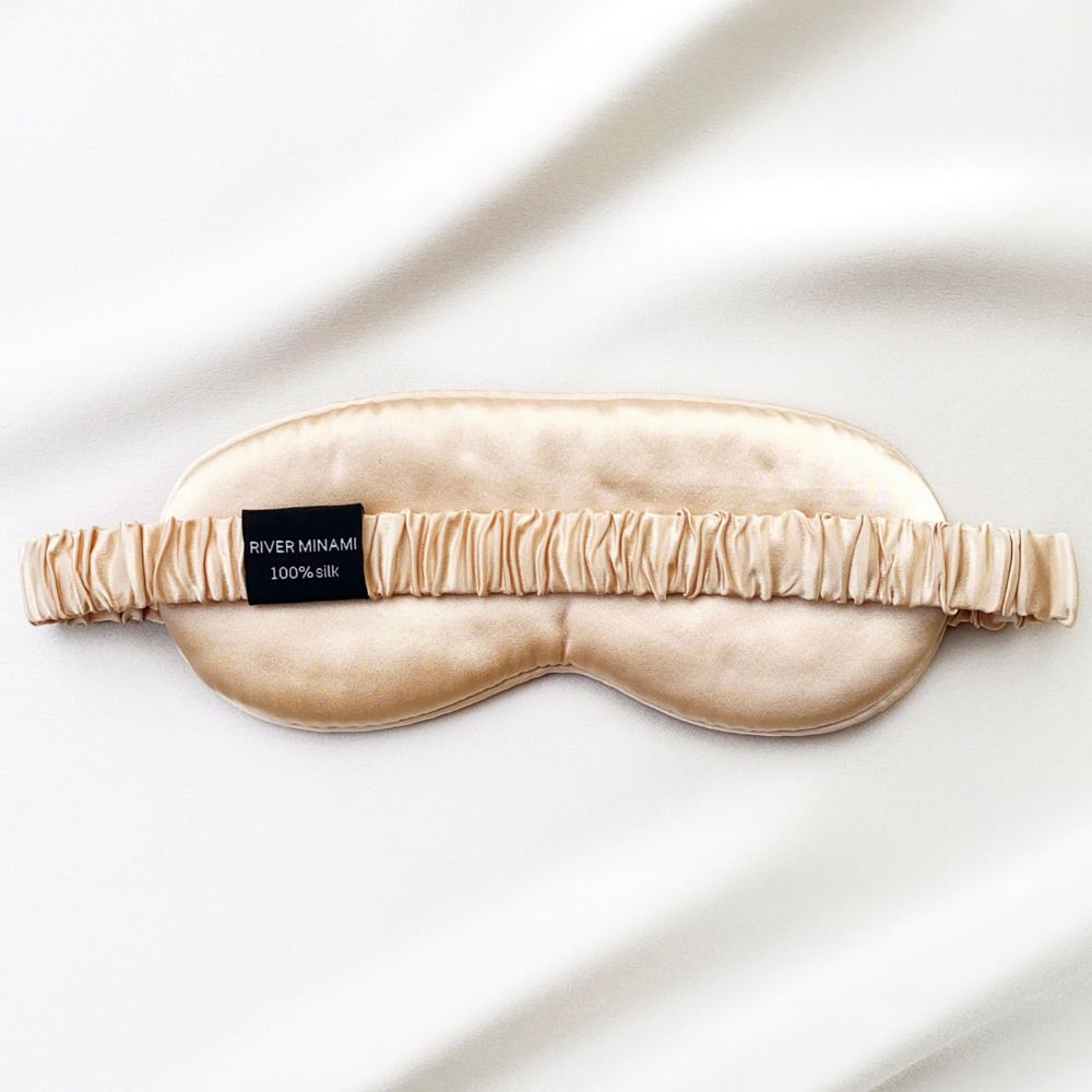 Cloud Soft 19 Momme Mulberry Silk Sleeping Eye Mask - Champagne Gold