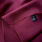 closed up of a burgundy mulberry silk square scarf with river minami label