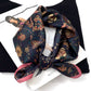 Floral print silk scarf - Dark Navy