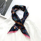 Floral print silk scarf - Dark Navy