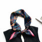 Floral print silk scarf - Dark Navy