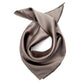 52 cm dark taupe Mulberry silk satin square scarf folded in a soft loop