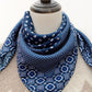 Denim Blue Classic Print 65x65 Silk Scarf