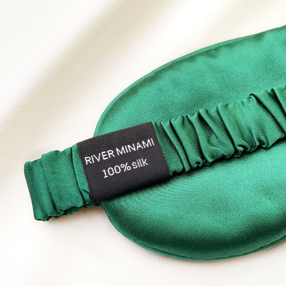 Cloud Soft 19 Momme Mulberry Silk Sleeping Eye Mask - Emerald Green