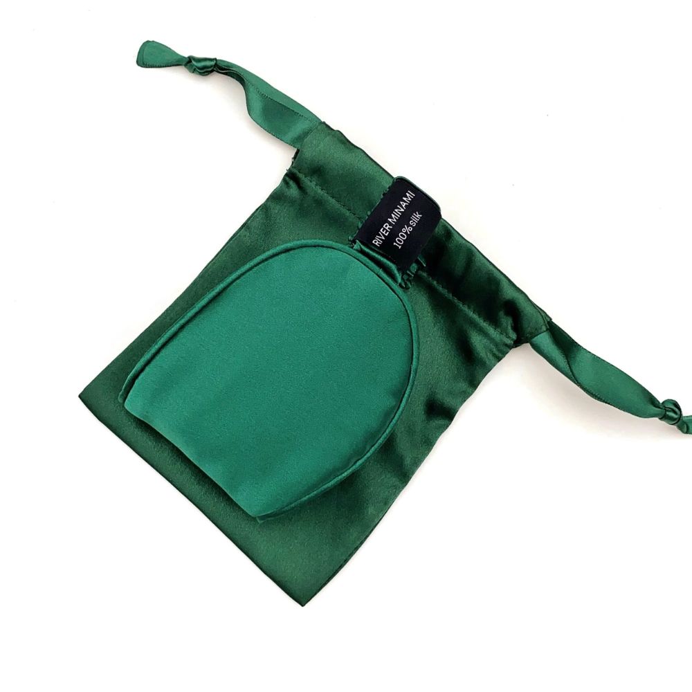 Cloud Soft 19 Momme Mulberry Silk Sleeping Eye Mask - Emerald Green