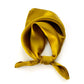 golden olive mulberry silk satin headscarf on a white background