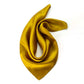 golden olive mulberry silk square scarf  on a white background