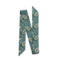 Liberty cotton skinny scarf - Green Paisley