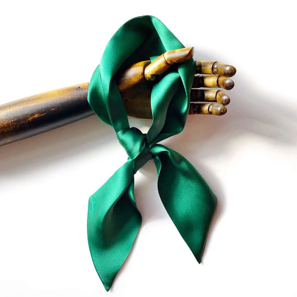 Long Silk Neck Scarf - Forest Green