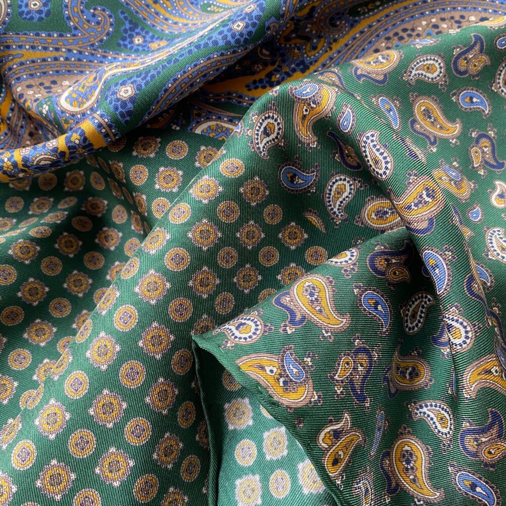 Geometric & Paisley 65 Silk Twill Scarf