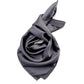 Slate grey silk satin scarf displayed on a white background showing its drape and sheen.