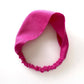 hot pink linen headband on a white background