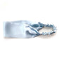 Handmade light blue mulberry silk headband by River Minami.