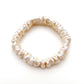 ivory cream mulberry silk satin skinny scrunchie  hair tie