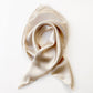 Pearl Cream 52cm Mulberry Silk Satin Square Scarf styled in a loose swirl on white background