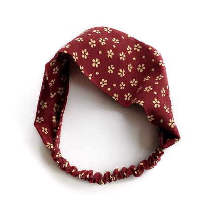 red cherry blossom print cotton headband
