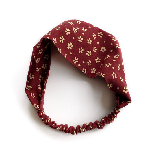 red cherry blossom print cotton headband