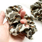 Leopard print silk scrunchie