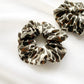 Leopard print silk scrunchie