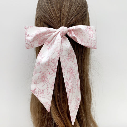 Liberty cotton skinny scarf - Pink Blossom