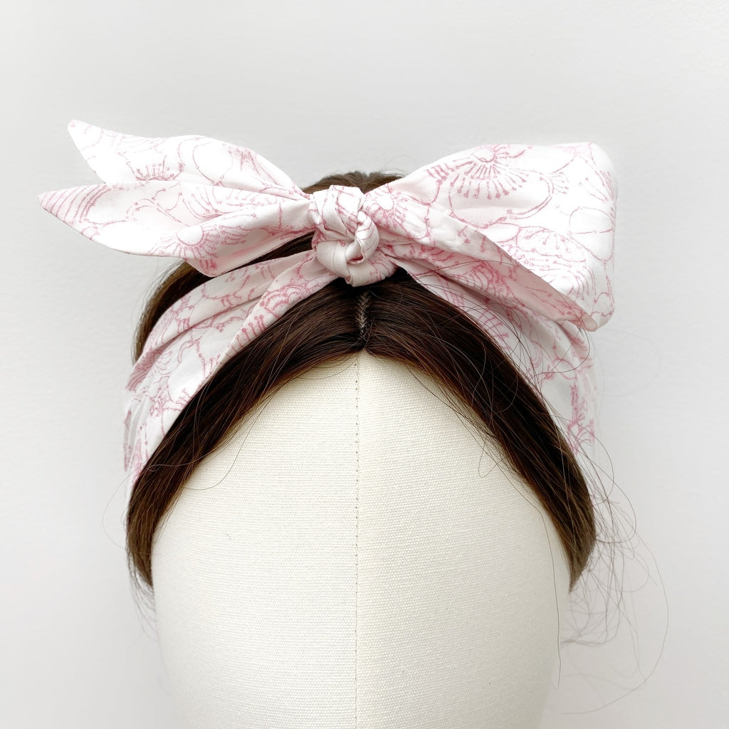 Liberty cotton skinny scarf - Pink Blossom