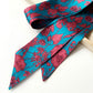 teal blue floral liberty london silk twilly scarf