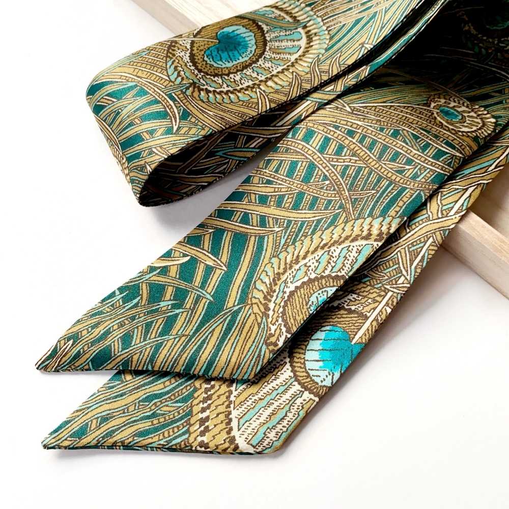 green royal hera liberty london silk twilly scarf