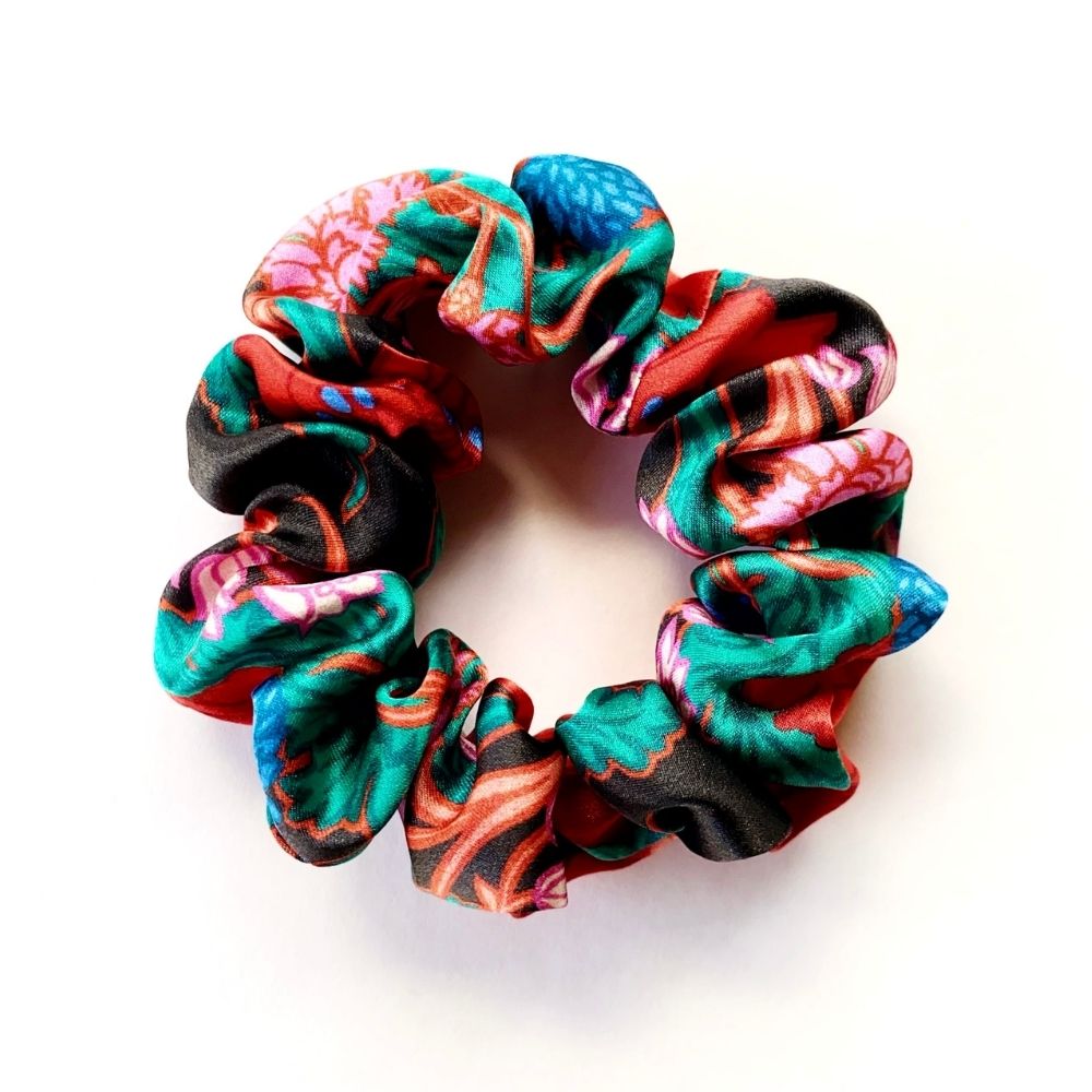 Liberty silk satin scrunchie in June dream print
