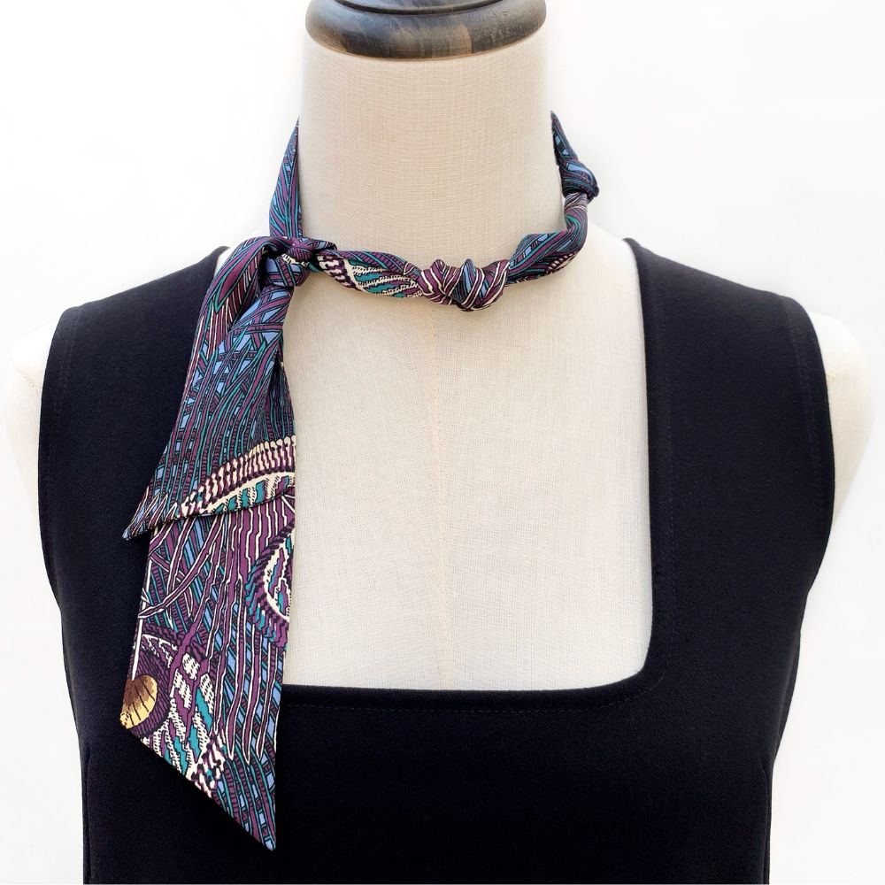Liberty Silk Skinny Scarf - Royal Hera Purple