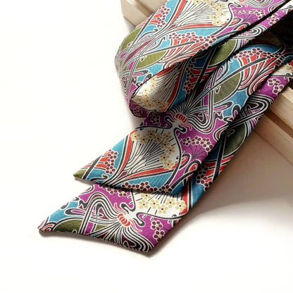 purple green Liberty London Ianthe silk twill skinny scarf