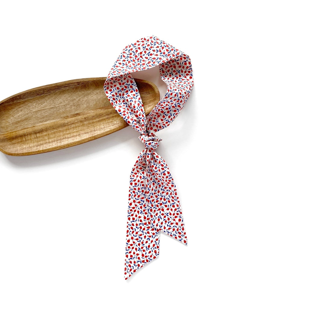 Liberty cotton skinny scarf - Red Floral