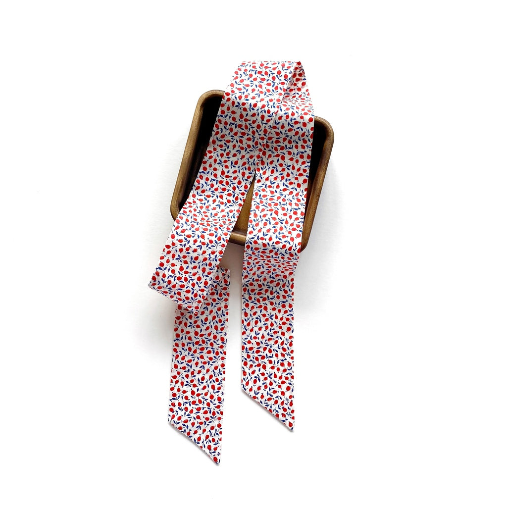 Liberty cotton skinny scarf - Red Floral