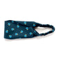 A dark navy blue Liberty London Tana Lawn cotton headband, featuring an elastic back, shown on a plain white background.