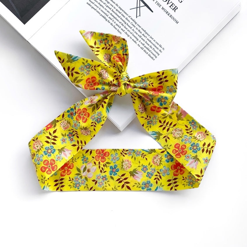 Liberty cotton skinny scarf - Yellow Floral