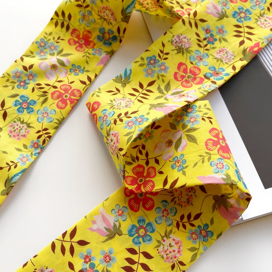 Liberty cotton skinny scarf - Yellow Floral