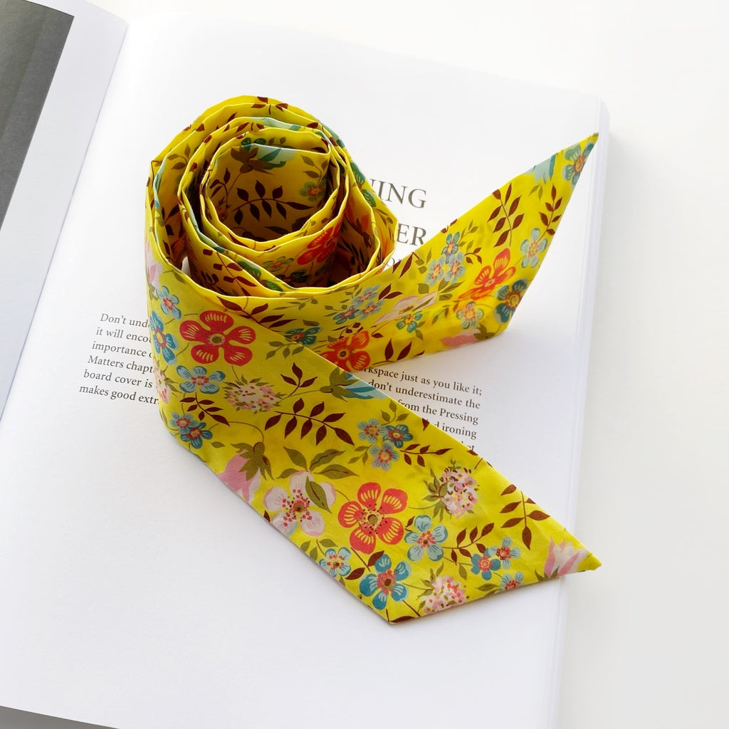 Liberty cotton skinny scarf - Yellow Floral