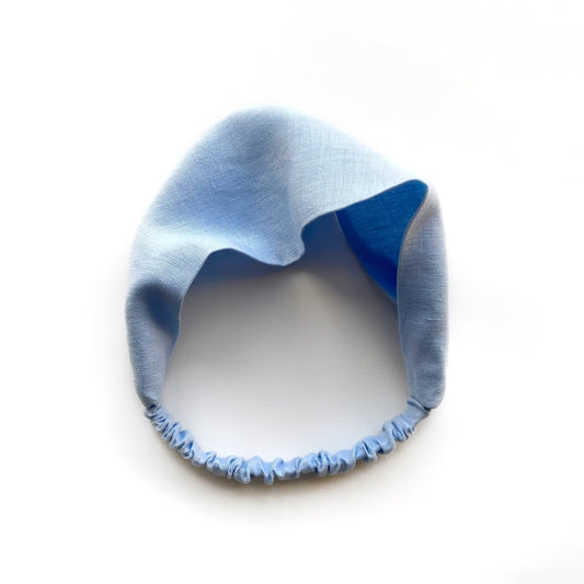 Solid linen headband - Light Blue