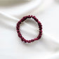 burgundy mulberry silk satin skinny scrunchie  hair tie