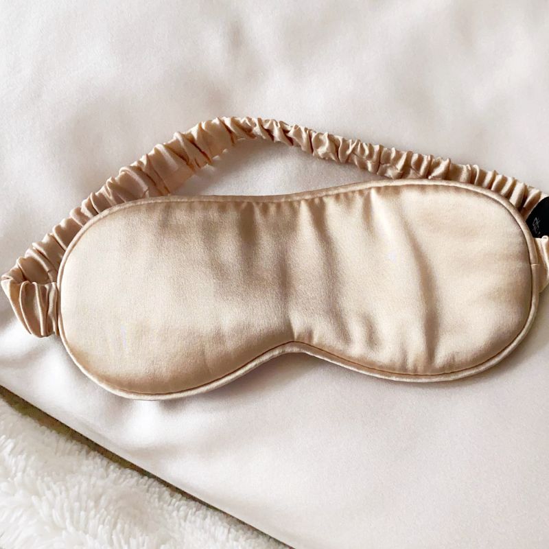 champagne gold mulberry silk sleep eye mask