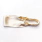 Ivory silk satin headband on a white background
