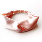 light pink twisted mulberry silk satin headband 