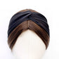 A black twisted mulberry silk headband displayed on a mannequin head.
