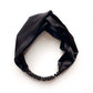 black twisted mulberry silk satin headband 