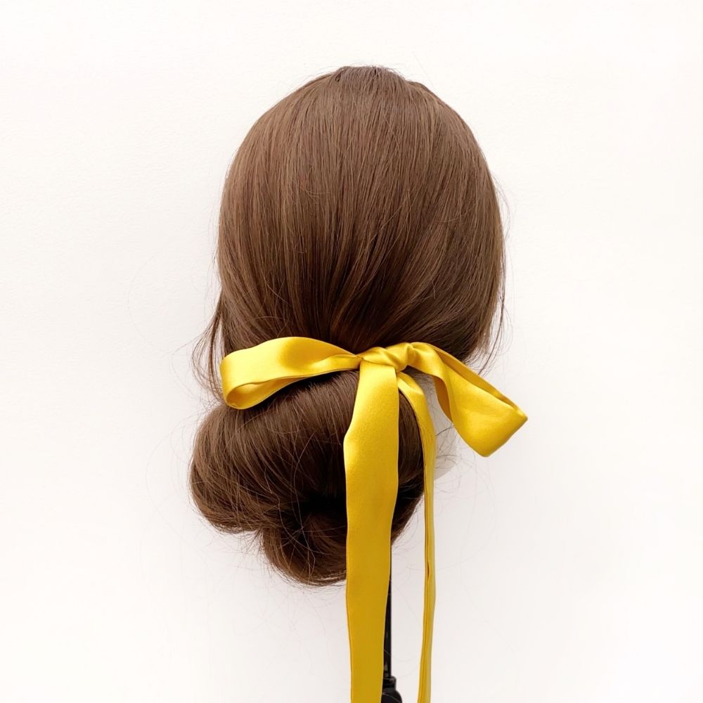 yellow gold mulberry silk skinny scarf