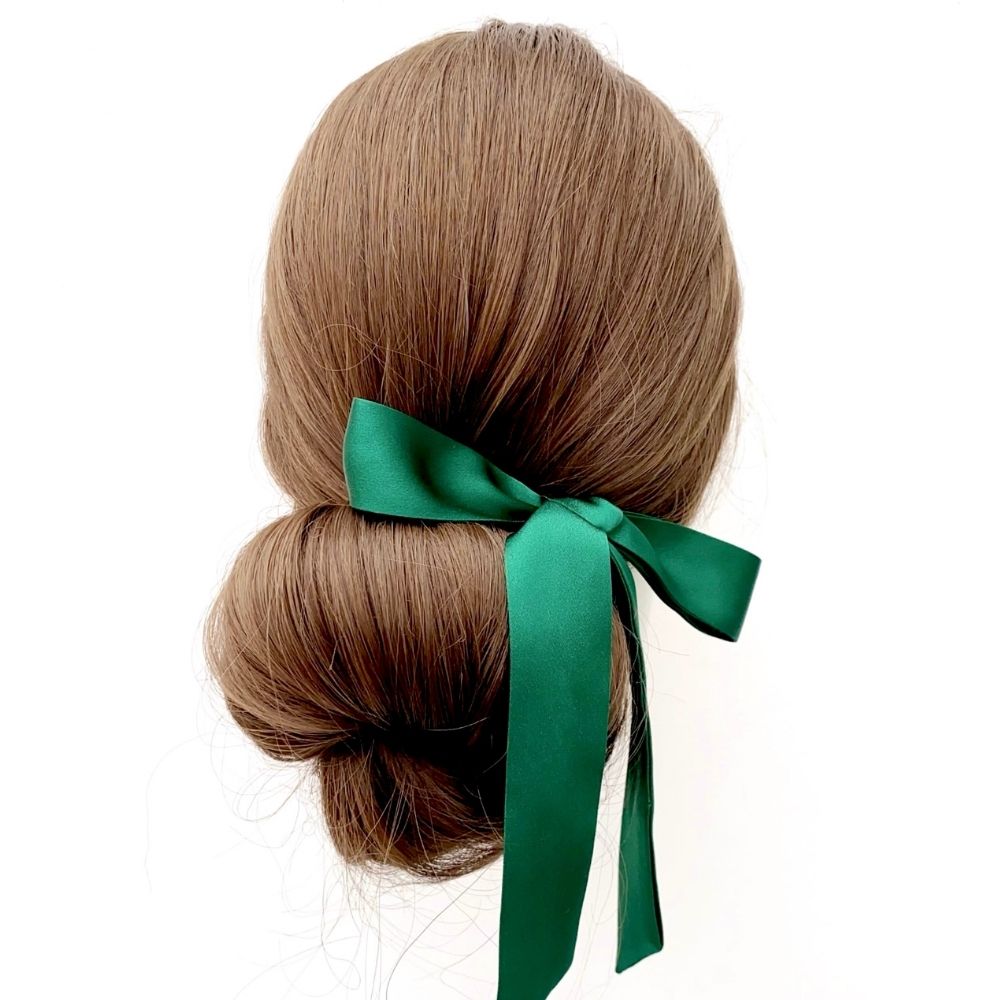 forest green mulberry silk skinny scarf