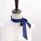 navy blue mulberry silk skinny scarf